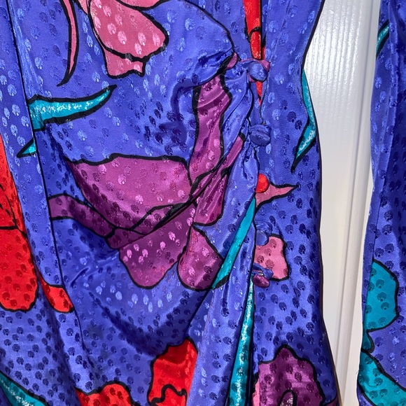 Vintage 80s floral dress super sexy - Picture 7 of 9